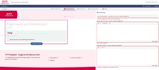 Fyll i högra kolumnen