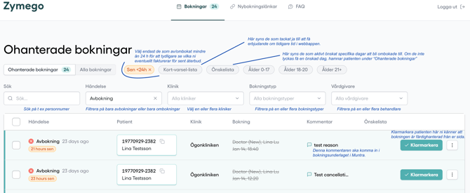 Kundportalen - Funktioner